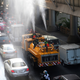 Officials try to improve air quality by spraying the skies with water on Monday, January 14, 2019.